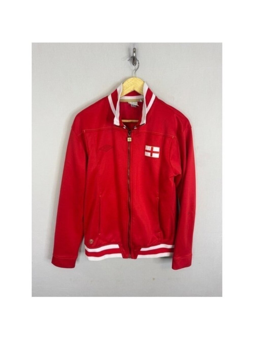 Umbro England 66 National Team Track Jacket Mens Medium Red Full Zip Soccer Coat